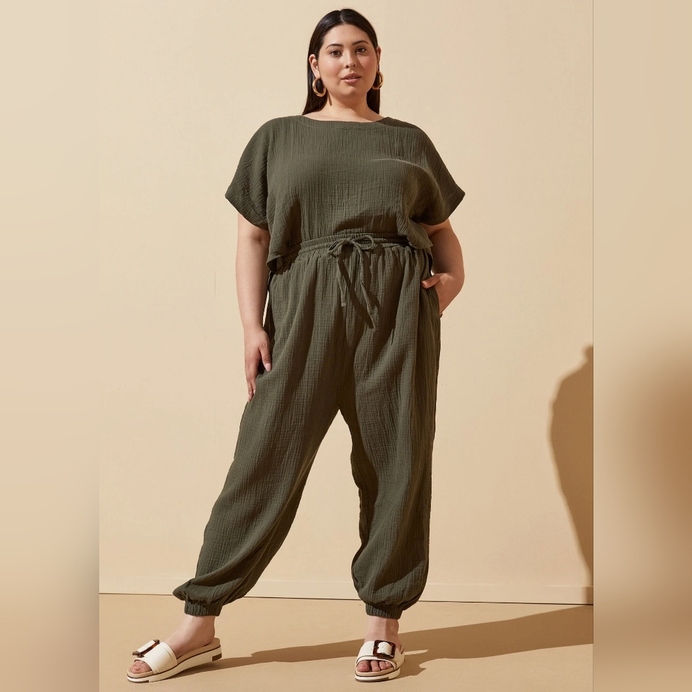 Gauze Open Back Jumpsuit 26/28